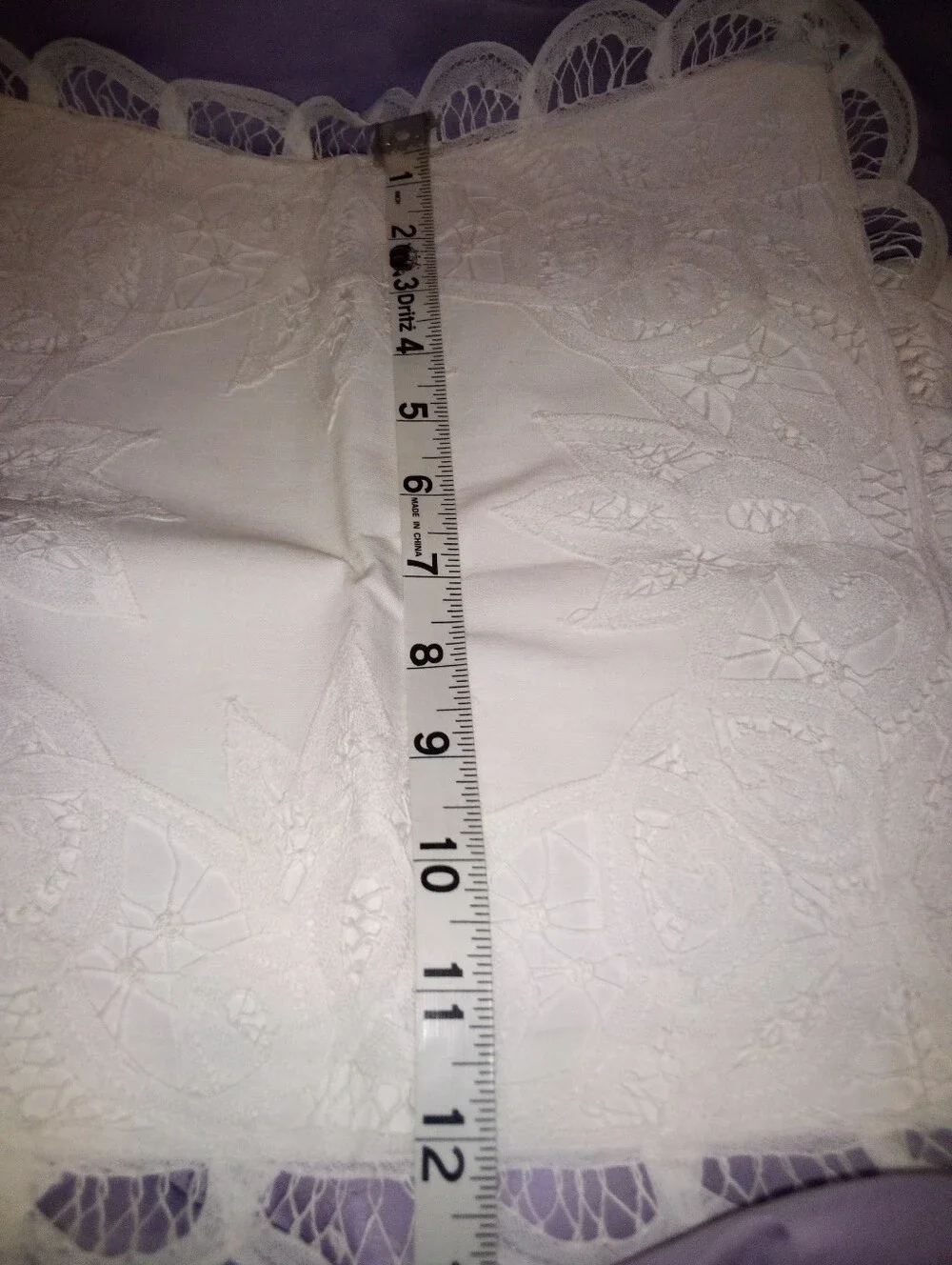 Beautiful Tatted Cotton Pillow Covers Wedding Baptism Display